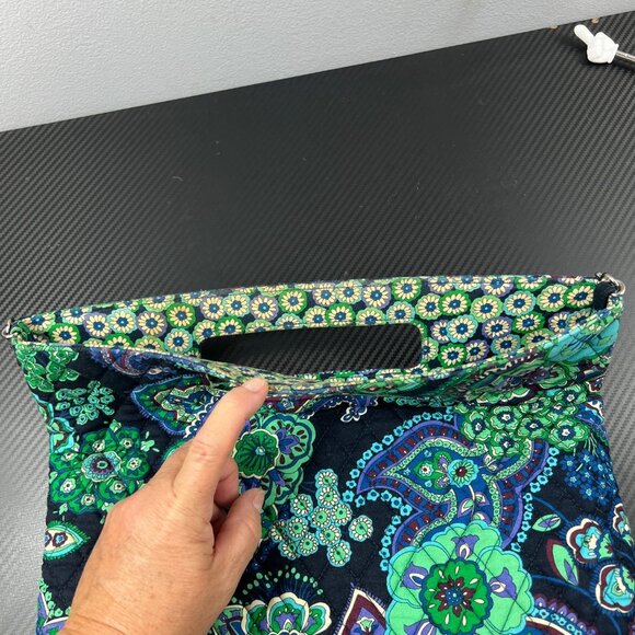 Vera Bradley Blue Rhapsody D Handle 2009 Holiday Tote Blue Green NO STRAP - Picture 5 of 12
